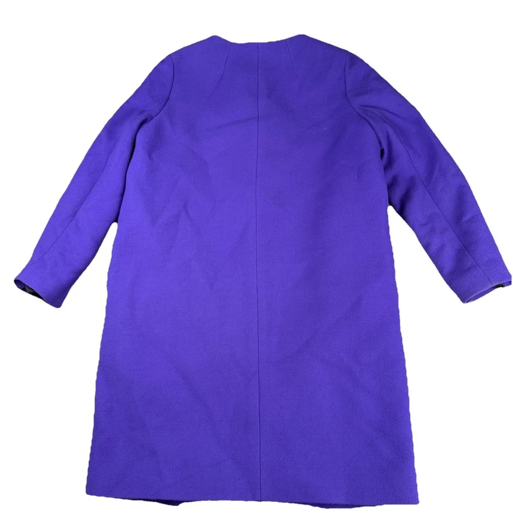 J.Crew double cloth wool overcoat 12 quiet luxury Old Money Preppy Italy Purple - Picture 5 of 9